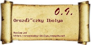 Orszáczky Ibolya névjegykártya