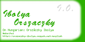 ibolya orszaczky business card