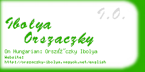 ibolya orszaczky business card